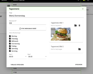 Tagesmenü Restaurant Digital Signage Modul