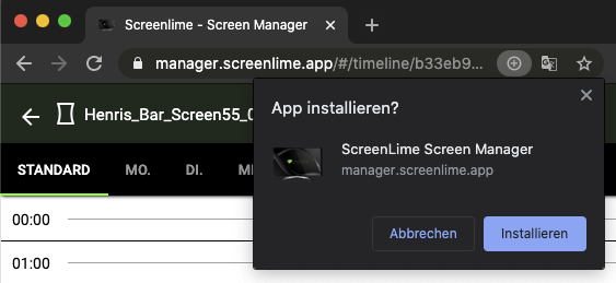 Screen Manager als installierbare PWA